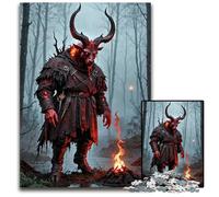 Burning Demon Stays near A Fire Jigsaw Puzzles for Adults 1000 Piece Jigsaw Puzzles for Adults Ideal for Lover Perfect Christmas New Year Valentine's Gift 1000 PCS(75x50cm)