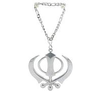 burning desire Sikh Khanda Punjabi Kirpan Sword Symbol Pewter Pendant (Car Hanging)
