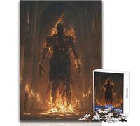 Burning Figure in Cathedral, Agni Hard Jigsaw Puzzle for Adults 1000 Pieces Educational Mind Challenge Game Unique Gift with Sentimental Value Size 38x26cm