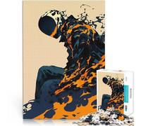 Burning Figure in HelmetJigsaws 1000 Pieces for Adults Brain intelligence challenge addictive toys unique challenge game 38x26cm