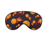Burning Flame Basketball Fire Sleep Mask Eye Masks Soft Blackout Eye Shade Cover Blindfold Eyeshade for Deep Rest Travel Nap