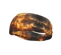 Burning Flame Basketball Fitness Elastic Headband, Unisex Sports Headband, Sports Running Cycling Yoga Sweat-Absorbent Band,