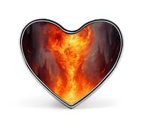 Burning Flame Fire Funny Lapel Pins Heart Button Brooch Badge Pin Hat Clothes Bag Jewelry for Men Women