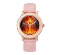 Burning Flame Fire Women's Wrist Watch Fashion Alloy Quartz Watch with Strap Easy to Read