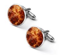 Burning Flames Explosion Fireball Shirt Cufflinks For Men Cuff Links Gifts Wedding Business Groom 1.7cm