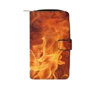 Burning Flames Fashion Wallet Credit Card Holder Slim Coin Pocket Purse Handheld Phone Bags for Women Men 8×4.5×1.5 Inches