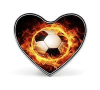 Burning Football Button Love Printed Brooch Badge