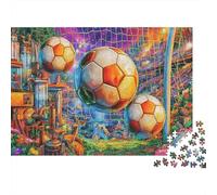 Burning Football Puzzle 1000 Piece, Impossible Jigsaw Puzzles for Adults, Puzzle Family Activity Puzzles 38x26cm/1000pcs