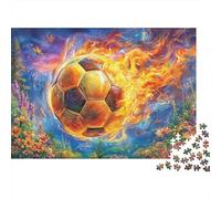Burning Football Puzzle 1000 Piece, Jigsaw Puzzle Challenge Eco-friendly Paper Puzzle for Adults & for Age 14 And Up 70x50cm/1000pcs