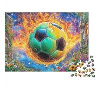 Burning Football Puzzles 1000 Piece. Puzzle Impossible, Puzzle Family Activity Puzzles Game 38x26cm/1000pcs