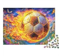 Burning Football Puzzles 1000 Piece. Puzzle Impossible, Puzzle Family Activity Puzzles Game 38x26cm/1000pcs