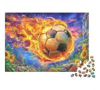 Burning Football Puzzles 1000 Piece. Puzzle Impossible, Puzzle Family Activity Puzzles Game 38x26cm/1000pcs
