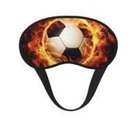 Burning Football Sleep Mask for Side Sleeper Eye Mask for Sleeping Light Blocking Soft Breathable Sleep Eye Mask for Women Men Adjustable Elastic Strap Travel Nap Blackout Eye Shade Cover