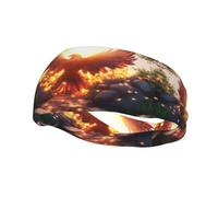 Burning Forest Sweat Headbands for Women & Men - Unique Customized Patterns, Non-Slip Wide Headband for Running, Gym, Yoga, and More - Stylish Hair Accessories
