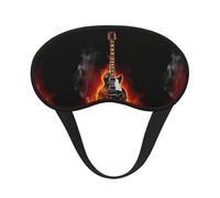 Burning Guitar Eye Mask for Sleeping Soft Satin Sleep Shade Cover Blindfold with Elastic Strap Travel Nap Blackout Eye Shade Cover for Women Men