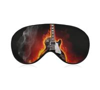 Burning Guitar Sleep Mask for Women Men, Soft Eye Mask with Adjustable Strap for Sleeping, Light Blocking Travel Blindfold for Nap Comfortable Eye Cover for Home Office