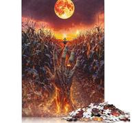 Burning Hand In Cornfield En Halloween Puzzles 1000 Piece Puzzles Jigsaw Puzzles for Adults Educational Game Challenge Toy 1000pcs (75x50cm)