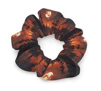 Burning Harbor Blood Moon Ship Hair Scrunchies for Women Elastic Hair Bands Soft Hair Ties for Styling Gift Christmas Valentine's Day