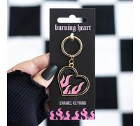 Burning Heart Keyring - Rebellious Flame Design For Keys & Bags