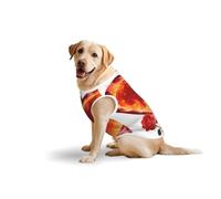 Burning Heart with Roses & Bow Print Breathable Dog Clothes Dog Shirts