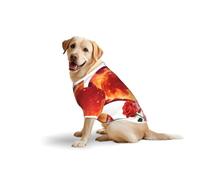 Burning Heart with Roses & Bow Print Breathable Dog Tshirt for Medium Large Breed
