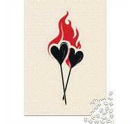 Burning Hearts Illustration 38x26cm 1000pcs Jigsaw Puzzle, 1000 Piece
