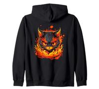 Burning Hellcat with Flames for Fire Sport training Zip Hoodie