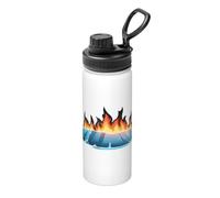 Burning Iceberg 18oz Bulk Insulated Water Bottle, Stainless Steel with Lid for Adults. Ideal for Everyday Use and Outdoor Activities