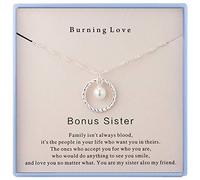 Burning Love Bonus Sister Gifts from Sister,Sterling Silver 2 Bead Necklace for Sister Birthday Gifts for Women Girls Best Friend Necklaces Jewelry