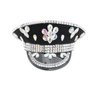Burning Man Sequin Hat Music Festival Military Captain Hats Steampunk Caps for Unisex Adult(Style 1)