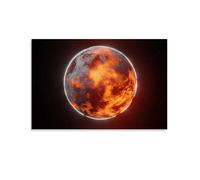 Burning Mars Planet 8K Poster Poster Vintage Art, Wall Canvas, Decoration Aesthetic, Living Room, Kids Room Dormitory, Cafe, Bathroom, Suitable for Bedroom, Gym, Cool Classic 24x36inch(60x90cm) Unfram