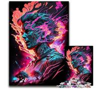Burning Neon Human 1000 Pieces Puzzle Gifts Jigsaw Puzzles for Adults Family Activity, DIY Home Decor, 50x75CM/19.68x29.52inch