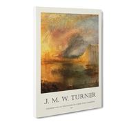 Burning Of The Houses Of Commons By Joseph Mallord William Turner Canvas Print | Gallery Wrapped 30mm Frame Wall Art | 20x14 inches | Ready to Hang | Classic Picture | Living Room Lounge Office