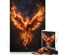 Burning Phoenix Rebirth Jigsaw Puzzles for Teenagers 1000 Pieces Smart Exercise Quiet Enjoyment Seamless Lock Bday Surprise (50x75cm)