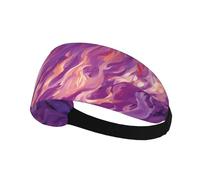 Burning Purple flamesWide Non-Slip Sweat Headbands,Soft Breathable Exercise for Running, Yoga, Cycling and utdoor Sports
