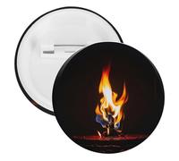 Burning Red Flames Badge Metal Round Pins, Lightweight Brooch for Backpack, Fashion Button Pins Badge for Shirts, Jackets, Shawl Coat, Unisex, 20PCS, Tinplate, metal round pins