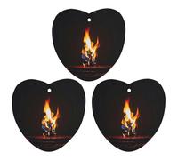 Burning Red Flames Car Air Freshener, 3 Pcs Love form Hanging Air Freshener Cards, Long Lasting Fragrance Scented Cards for Car, Home, Office White-style