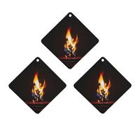 Burning Red Flames Car Air Freshener, 3 Pcs Rhombus Hanging Air Freshener Cards, Long Lasting Fragrance Scented Cards for Car, Home, Office Gray-style