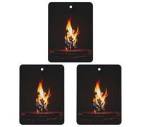 Burning Red Flames Car Air Freshener, 3 Pcs Square Hanging Air Freshener Cards, Long Lasting Fragrance Scented Cards for Car, Home, Office White-style