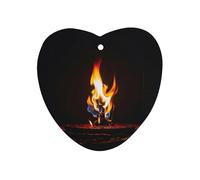 Burning Red Flames Car Air Freshener Hanging, Long Lasting Scented Car Aromatherapy Tablets, Love form Fragrance Scented Cards for Vehicles, Bedroom, Wardrobe Black-style