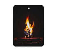 Burning Red Flames Car Air Freshener Hanging, Long Lasting Scented Car Aromatherapy Tablets, Square Fragrance Scented Cards for Vehicles, Bedroom, Wardrobe Gray-style