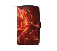 Burning Red Rose Fashion Wallet Credit Card Holder Slim Coin Pocket Purse Handheld Phone Bags for Women Men 8×4.5×1.5 Inches