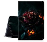 Burning Rose Case for Samsung Galaxy Tab S6 Lite 10.4" 2024/2022/2020 (SM-P620/P610/P613/P615), Shockproof PU Leather Folding Stand Case with Auto Sleep/Wake for Galaxy Tab S6 Lite