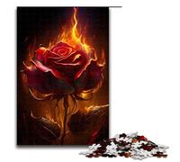 Burning Rose Jigsaw Puzzles Pieces for Adults Jigsaw Puzzles for Birthdays And Holidays 1000 PCS(75x50cm)