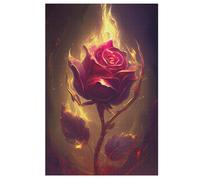 Burning Rose Jigsaw Wooden Puzzles for Adults 1000 Piece Puzzle Challenging Game Toys Birthday Gift for Adults Kids Boys Girls （78×53cm）