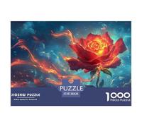 Burning Roses 1000 Piece Jigsaw Puzzle For Adults Challenging Game Stress Relief Puzzle Cultivate The Spirit of Teamwork for Family Decorations 38x26cm/1000pcs