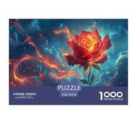 Burning Roses 1000 Pieces Premium Jigsaw Age 14+ for Adults Cool Collage Effect, Home Decoration, Educational, Challenging 70x50cm/1000pcs
