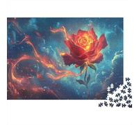 Burning Roses Jigsaw 1000 Piece Flame Home Decoration Boys And Girls Gift High Difficulty Game Challenging Puzzles Home Game 1000pcs (75x50cm)