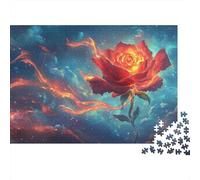 Burning Roses Jigsaw Puzzles Puzzle for Adults Kids. 1000 Piece Impossible Challenge Toy Educational Games Home Decoration for Adults& Kids Age 14 Years Up 1000pcs (75x50cm)