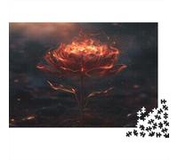 Burning Roses Jigsaw Puzzles Puzzles for Adults Kids. 1000 Piece Intense Flames Whimsical Challenge Toy Educational Games Home Decoration for Adults& Kids Age 14 Years Up 1000pcs (75x50cm)
